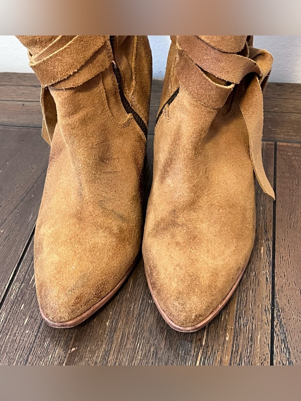 Freebird by Steven Tan Suede Tie-Wrap Ankle Boots - Picture 4 of 12